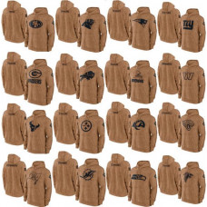 2023 Men's Brown Salute to Service Sideline Therma Pullover Hoodie Sweatshirt  A