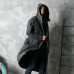 Waterproof Long Black Men Raincoat Rain Coat Trench Jacket Hooded Outdoor Hiking