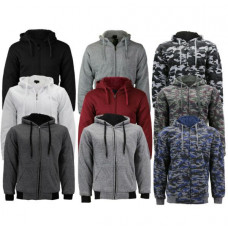 Men's Athletic Warm Soft Sherpa Lined Fleece Zip Up Sweater Jacket Hoodie