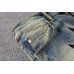 Men's Black Stars Embroidery Patchwork Ripped Skinny Denim Distressed Blue Jeans