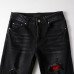 Mens Knee Hole Ripped Red Pleated Patchwork Skinny Fit Black Stretch Denim Jeans