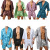 Mens Long Bathrobe Set Sleepwear Open Front Hooded Luxurious Nightwear Outfits