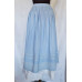 VINTAGE OKTOBERFEST DIRNDL TYROL SOLID BLUE WOMENS SUIT SKIRT TOP:US18/EU 46