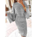 Womens Ladies Chunky Cable Knitted Co-Ord Flared Two Piece Top Skirt Dress Suit