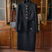 Banquet Party Women Tweed Stand-up Blazer Coat Bodycon Skirt Suits Formal Set Sz