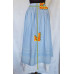 VINTAGE OKTOBERFEST DIRNDL TYROL SOLID BLUE WOMENS SUIT SKIRT TOP:US18/EU 46