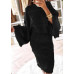 Womens Ladies Chunky Cable Knitted Co-Ord Flared Two Piece Top Skirt Dress Suit