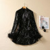 2023 new wholesale runway V-neck Long sleeves Button Sequins coat